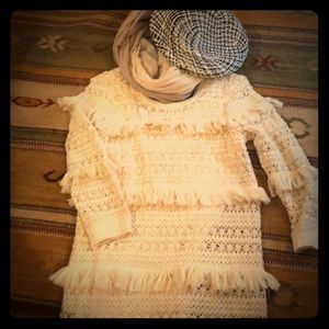 Tiered Tunic sweater w/Fringe trim. Adorable!!